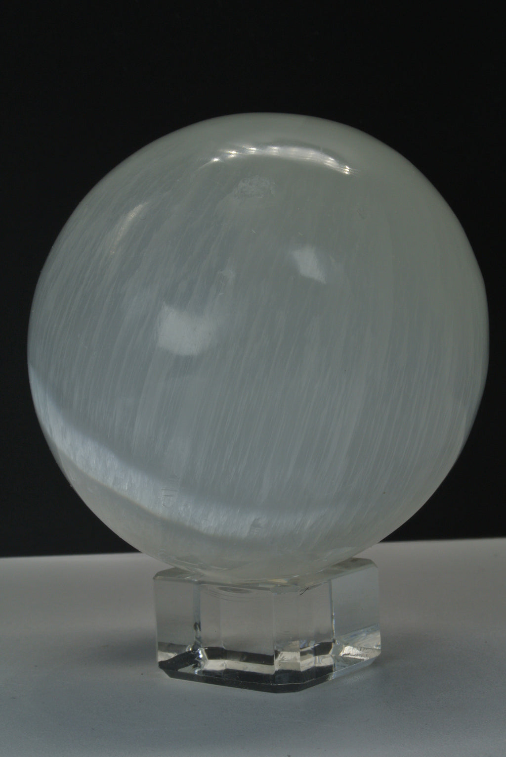 Selenite Sphere with Base