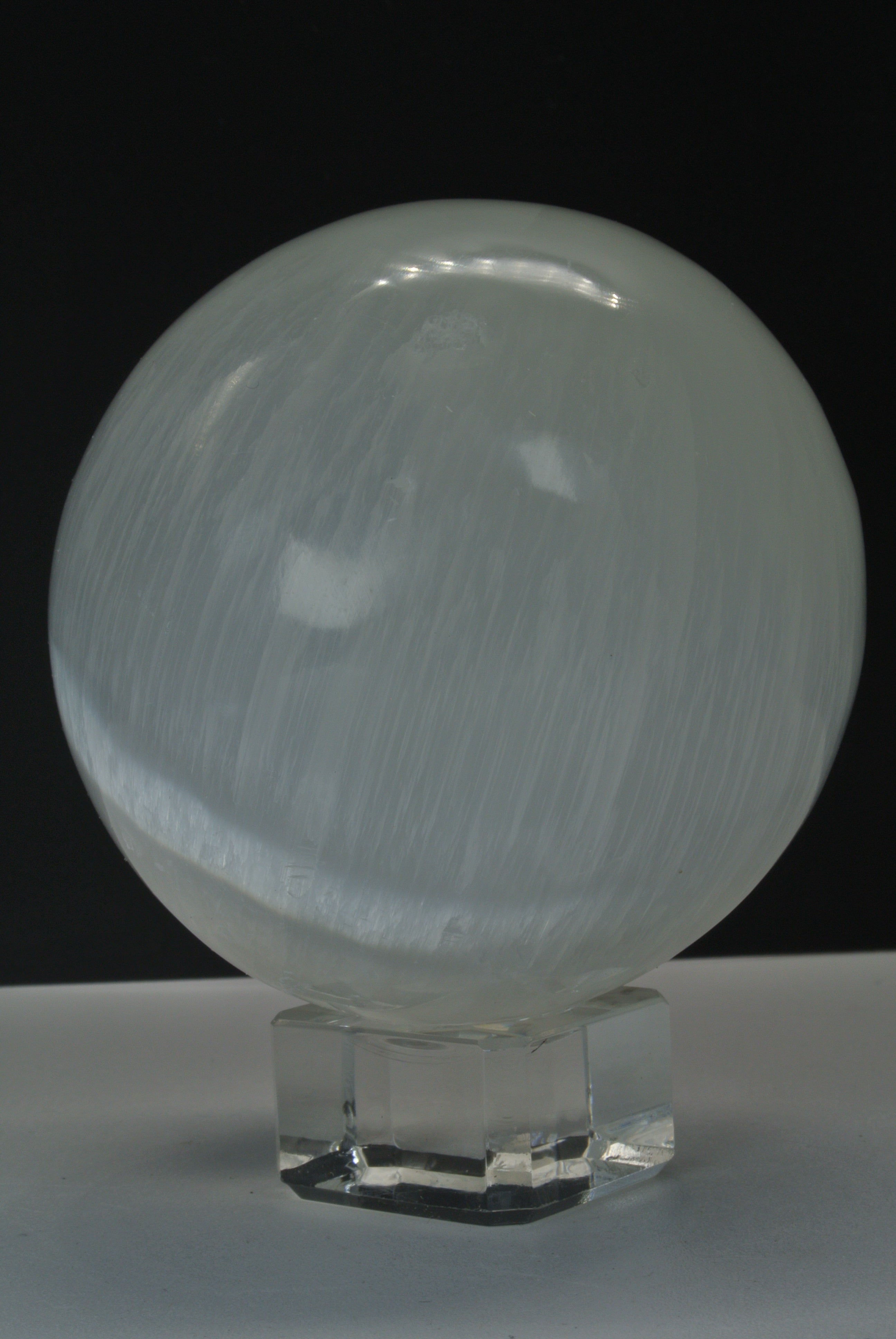 Selenite Sphere with Base