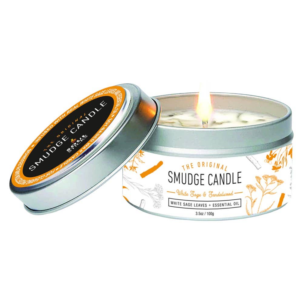 White Sage & Sandalwood Soy Smudge Travel Tin Candle